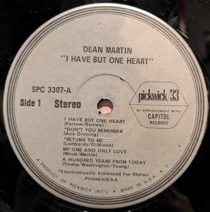 Dean Martin - I Have But One Heart | Very Good Plus (VG+) Excellent (EX)-