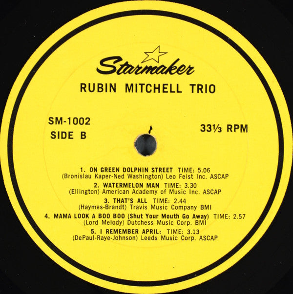 The Rubin Mitchell Trio - The Golden Hands Of Rubin Mitchell | Very Good Plus (VG+) Near Mint (NM)-