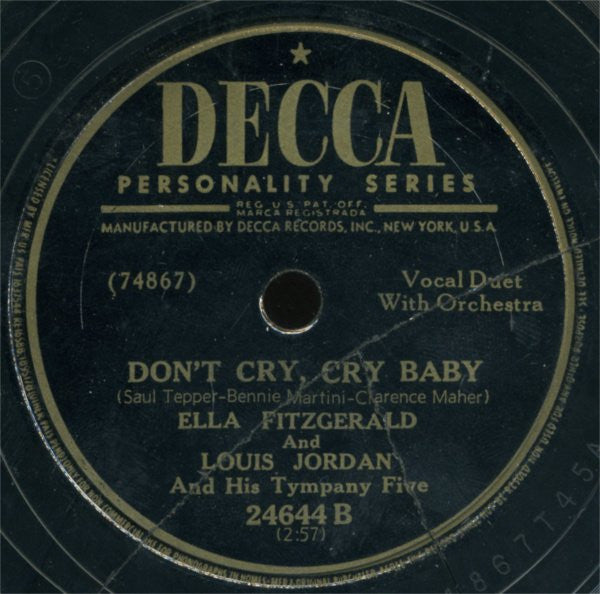 Ella Fitzgerald - Baby It's Cold Outside / Don't Cry, Cry Baby (10" 78RPM) | Very Good (VG) Very Good Plus (VG+)-