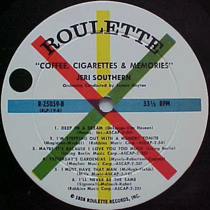 Jeri Southern - Coffee, Cigarettes & Memories | Very Good (VG) Very Good (VG)-