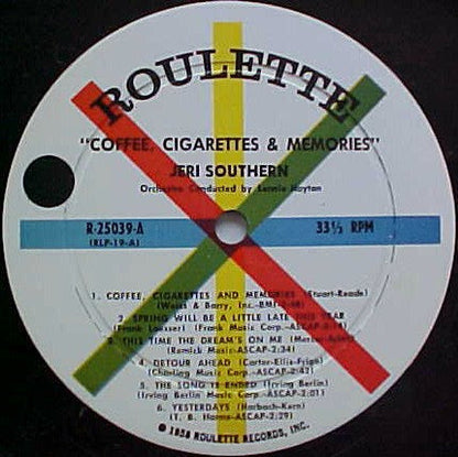 Jeri Southern - Coffee, Cigarettes & Memories | Very Good (VG) Very Good (VG)-