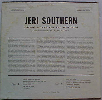 Jeri Southern - Coffee, Cigarettes & Memories | Very Good (VG) Very Good (VG)-
