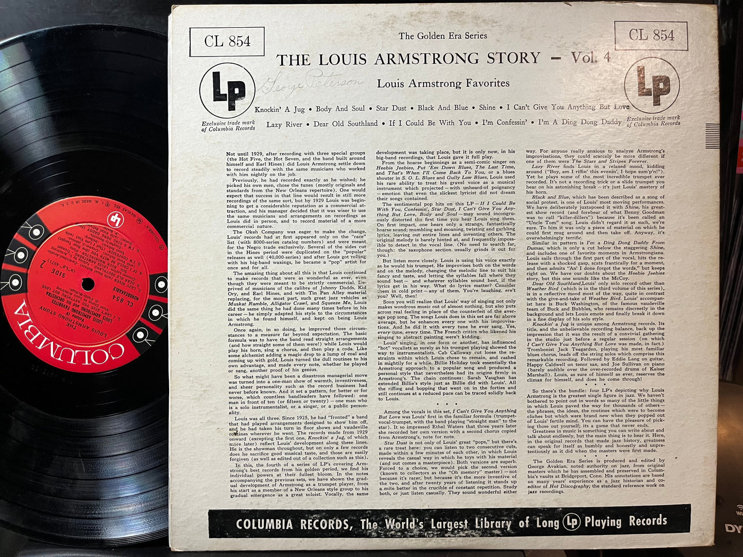Louis Armstrong - Louis Armstrong Favorites Volume 4 (VINYL LP) | Excellent (EX) Excellent+ (EX+)-
