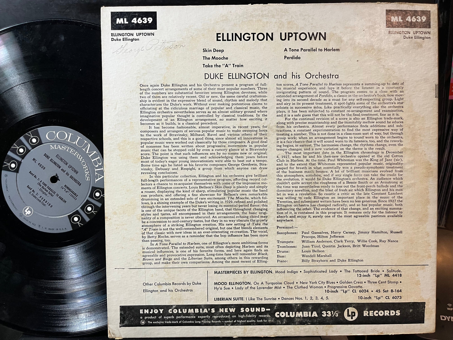 Duke Ellington And His Orchestra - Ellington Uptown (VINYL LP) | Very Good Plus (VG+) Very Good Plus (VG+)-