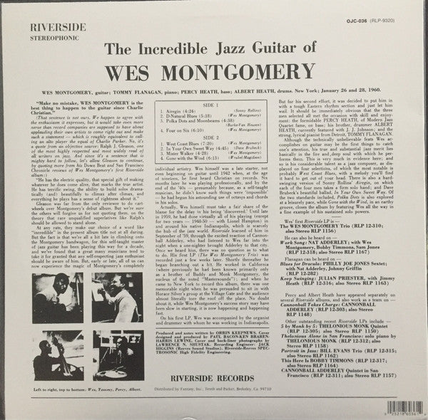 Wes Montgomery - The Incredible Jazz Guitar Of Wes Montgomery | Mint (M) Mint (M)-