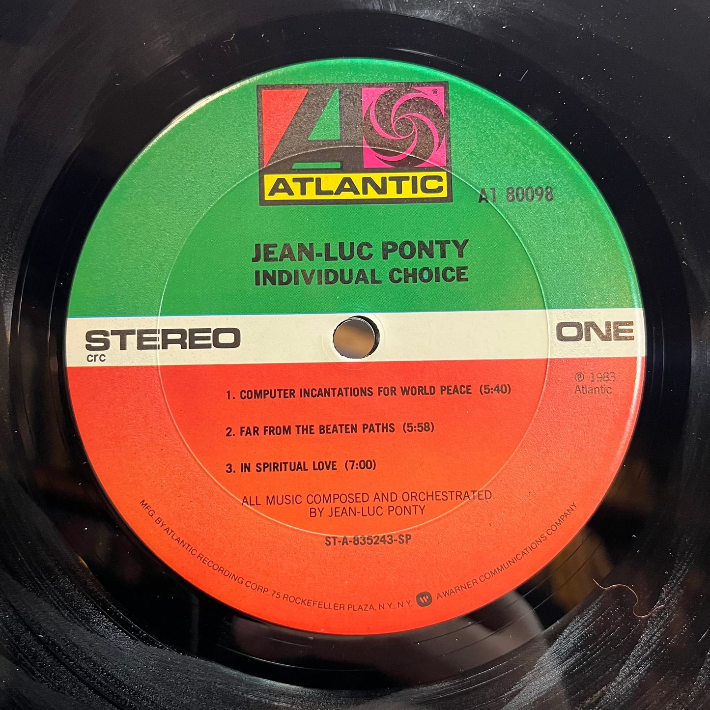 Jean-Luc Ponty - Individual Choice (VINYL) | Near Mint (NM) Near Mint (NM)-