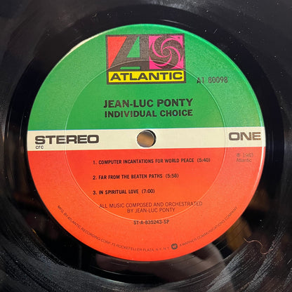 Jean-Luc Ponty - Individual Choice (VINYL) | Near Mint (NM) Near Mint (NM)-