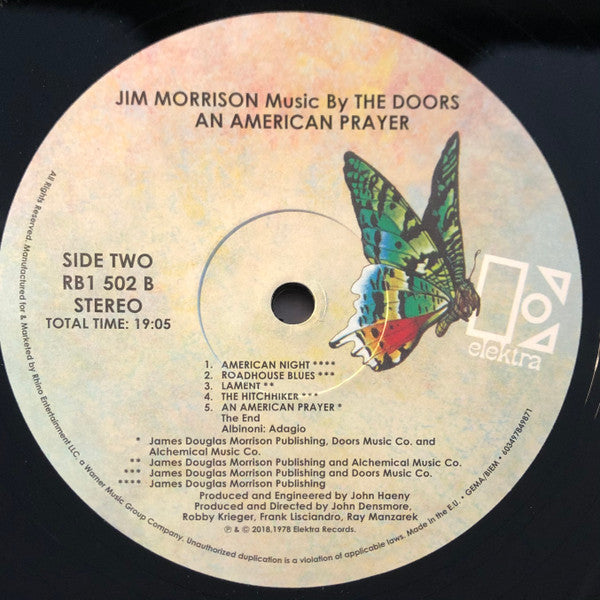 Jim Morrison, The Doors An American Prayer - Music By The Doors Elektra LP, Album, RE, RM, Gat Mint (M) Mint (M)-