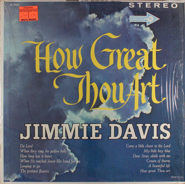 Jimmie Davis - How Great Thou Art | Very Good Plus (VG+) Very Good Plus (VG+)-
