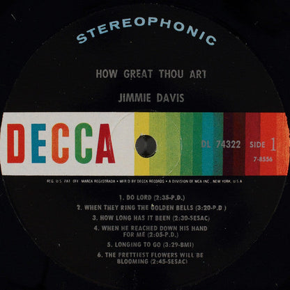 Jimmie Davis - How Great Thou Art | Very Good Plus (VG+) Very Good Plus (VG+)-