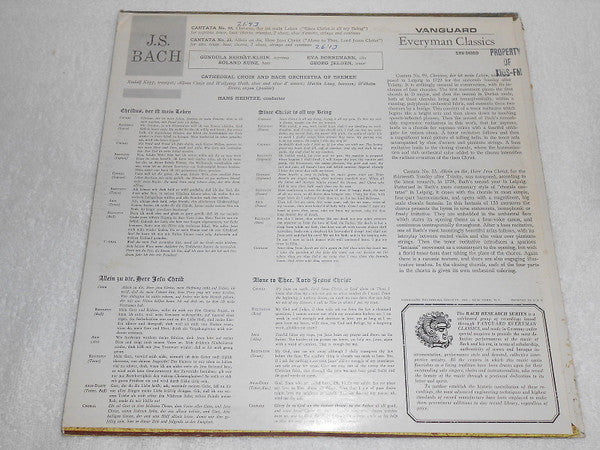Cantata No. 95, Cantata No. 33 | Near Mint (NM) Very Good Plus (VG+)-