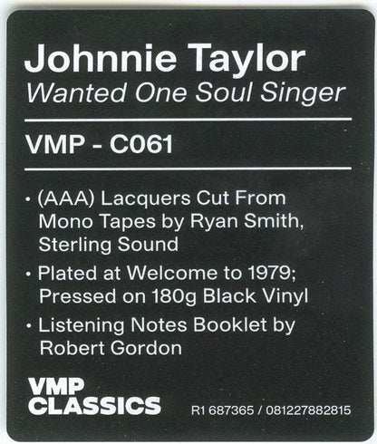 Johnnie Taylor - Wanted One Soul Singer | Mint (M) Mint (M)-