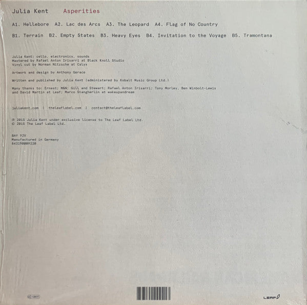 Julia Kent - Asperities | Mint (M) Mint (M)-
