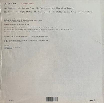 Julia Kent - Asperities | Mint (M) Mint (M)-
