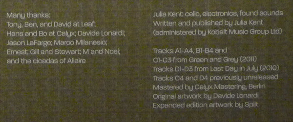 Julia Kent - Green And Grey (Expanded) | Mint (M) Mint (M)-