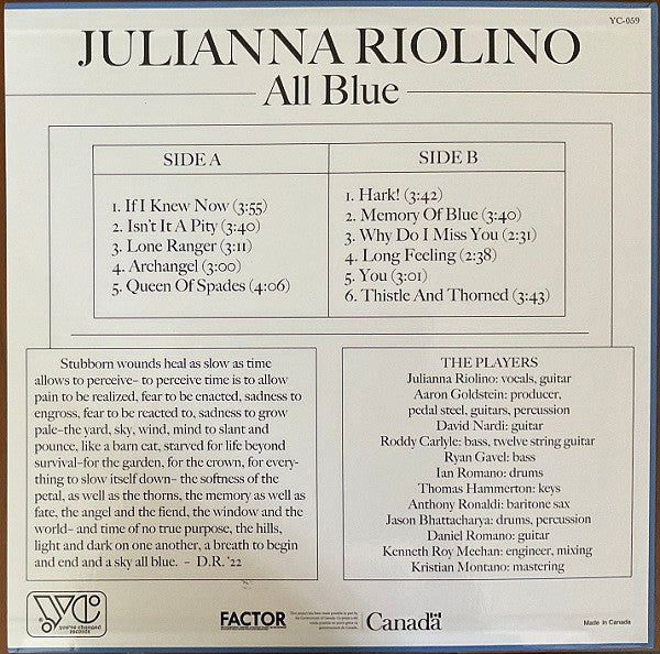 Julianna Riolino - All Blue | Mint (M) Mint (M)-