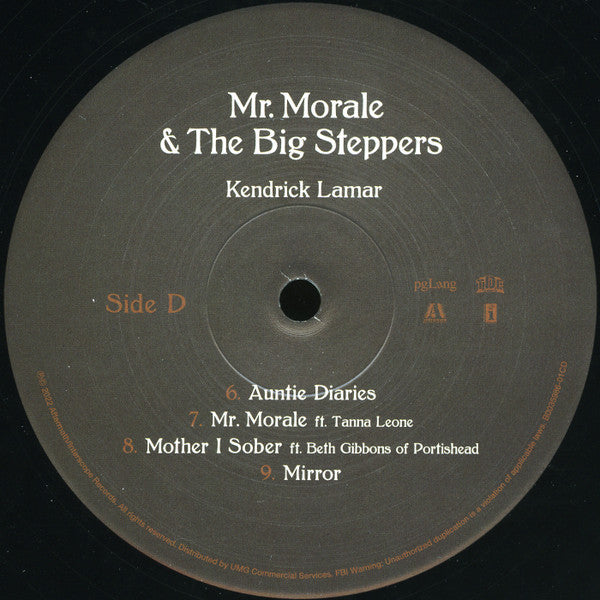 Kendrick Lamar Mr. Morale & The Big Steppers pgLang, Top Dawg Entertainment, Aftermath Entertainment, Interscope Records 2xLP, Album, 180 Mint (M) Mint (M)-