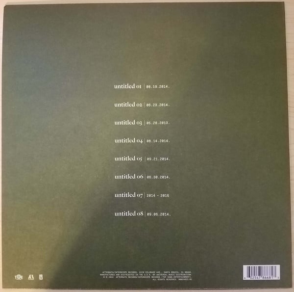 Kendrick Lamar Untitled Unmastered. Top Dawg Entertainment, Aftermath Entertainment, Interscope Records LP, Album Mint (M) Mint (M)-