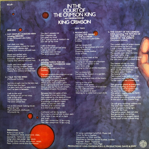 King Crimson - In The Court Of The Crimson King | Mint (M) Mint (M)-