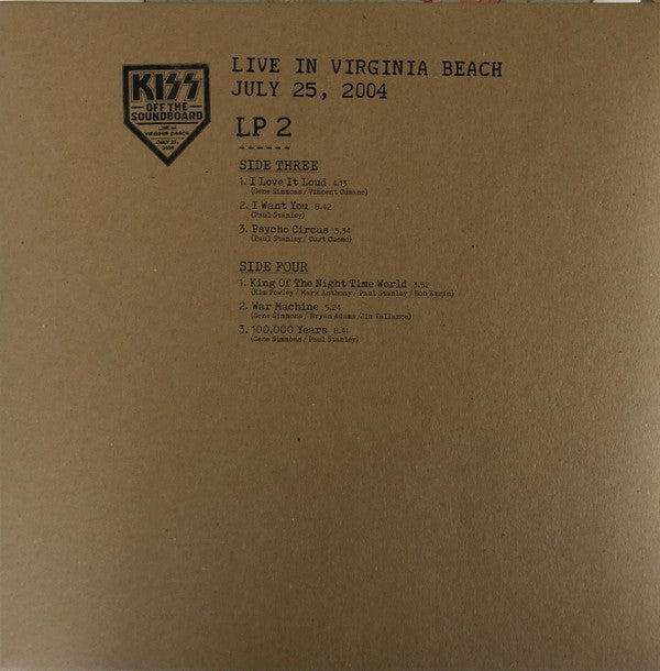 Kiss - Off The Soundboard Live In Virginia Beach July 25, 2004 | Mint (M) Mint (M)-