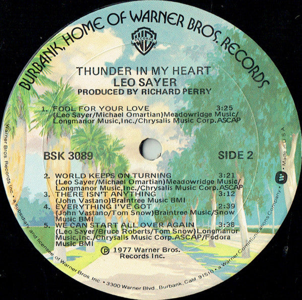 Leo Sayer - Thunder In My Heart | Near Mint (NM) Very Good Plus (VG+)-