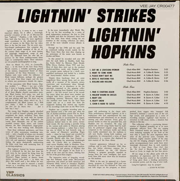 Lightnin' Hopkins - Lightnin' Strikes | Mint (M) Mint (M)-