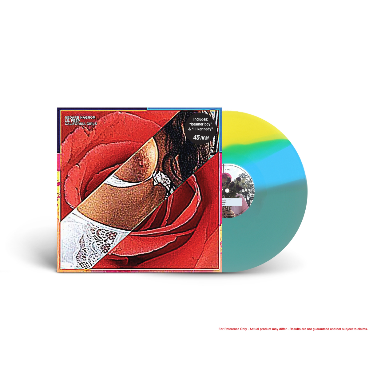 Lil Peep - California Girls (Tri-Color - Transparent Electric Blue + Sky Blue + Opaque Yellow VINYL) | Mint (M) Mint (M)-
