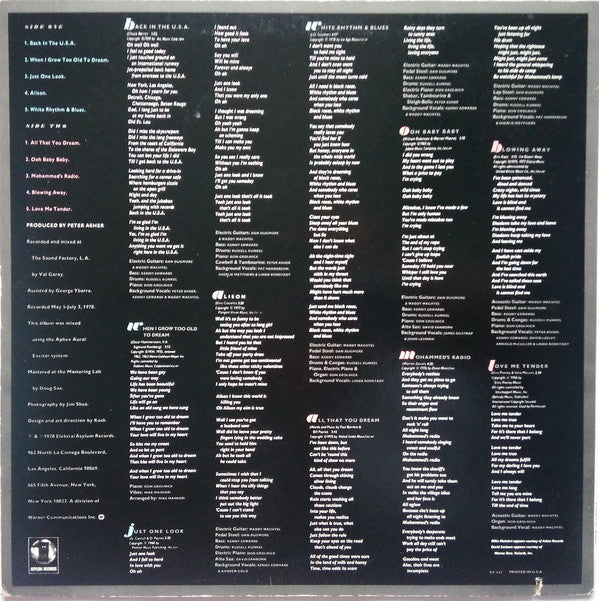Linda Ronstadt - Living In The USA | Near Mint (NM) Very Good Plus (VG+)-