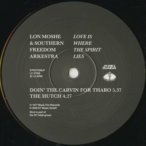 Lon Moshe & Southern Freedom Arkestra - Love Is Where The Spirit Lies | Mint (M) Mint (M)-