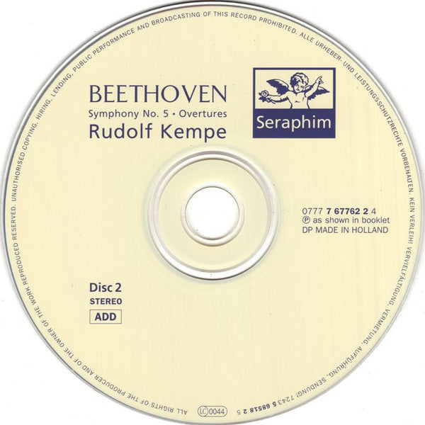 Ludwig van Beethoven, Rudolf Kempe - Symphonies Nos. 1 ⬥ 3 "Eroica" ⬥ 5 (CD) | Near Mint (NM) Near Mint (NM)-