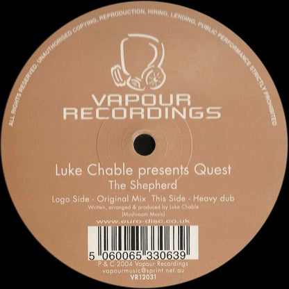 Luke Chable Presents Quest The Shepherd Vapour Recordings 12" Very Good Plus (VG+) Generic-
