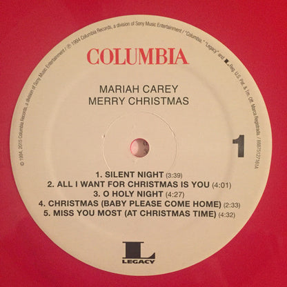 Mariah Carey Merry Christmas Columbia, Legacy LP, Album, Ltd, RE, Red Mint (M) Mint (M)-