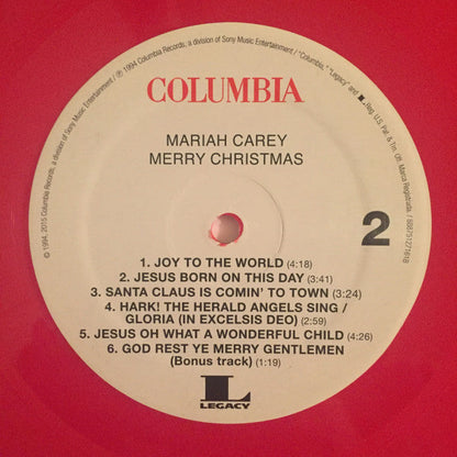 Mariah Carey Merry Christmas Columbia, Legacy LP, Album, Ltd, RE, Red Mint (M) Mint (M)-