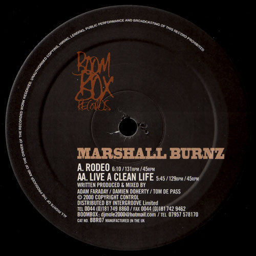 Marshall Burnz - Rodeo | Very Good Plus (VG+) Generic-
