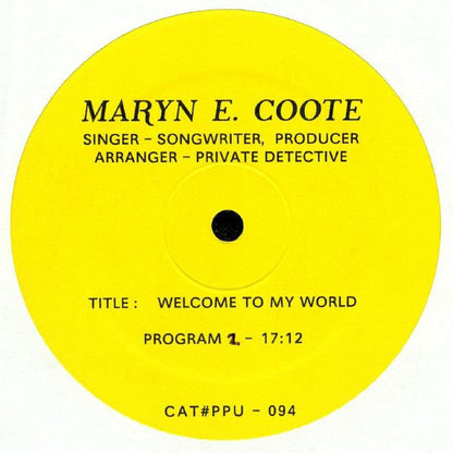 Maryn E. Coote - Welcome To My World | Mint (M) Mint (M)-