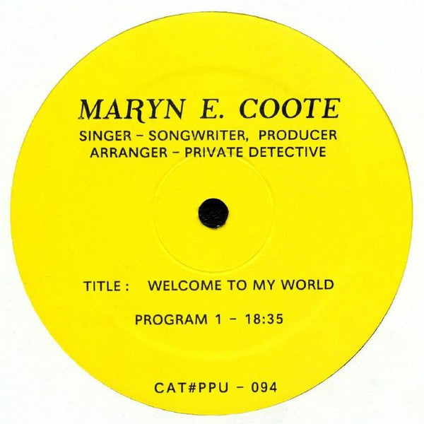 Maryn E. Coote - Welcome To My World | Mint (M) Mint (M)-