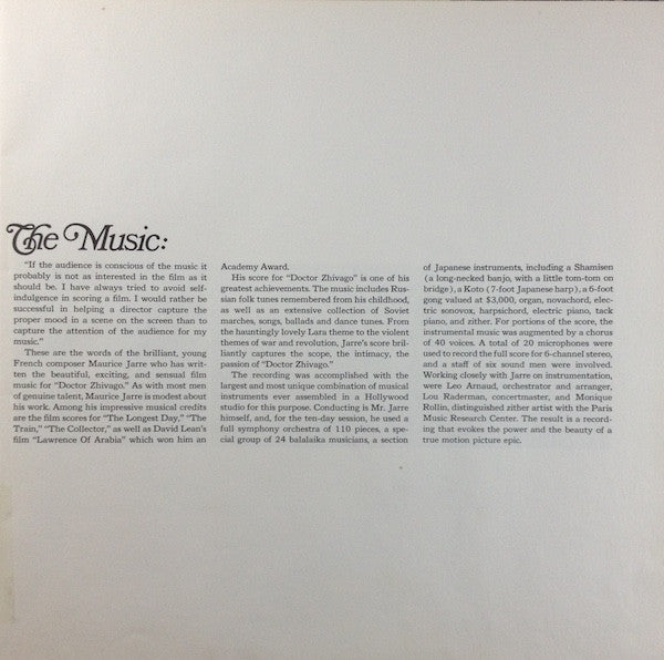 Doctor Zhivago (Original Sound Track Album) | Near Mint (NM) Near Mint (NM)-