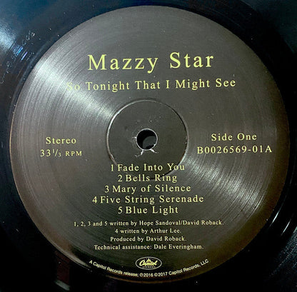 Mazzy Star So Tonight That I Might See Capitol Records LP, Album, RE Mint (M) Mint (M)-