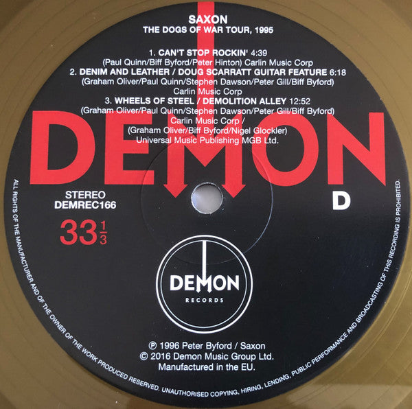 Saxon - Dogs Of War Tour, 1995 (2xVINYL) | Mint (M) Mint (M)-