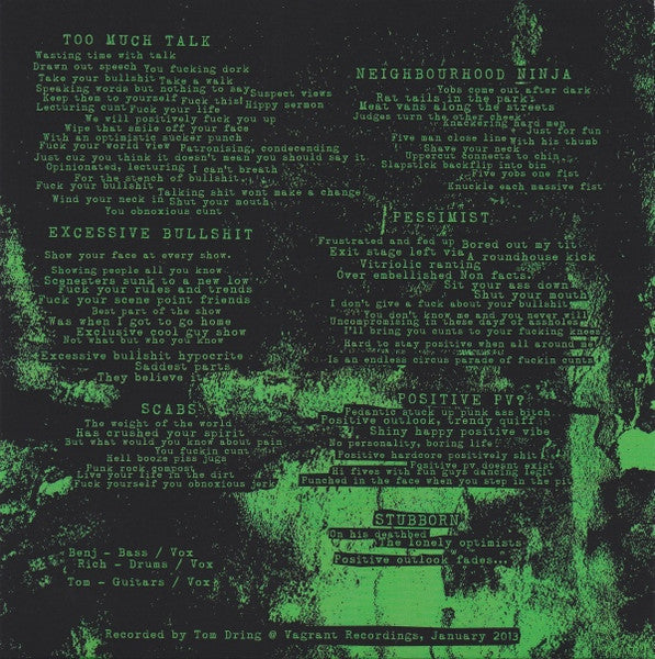 Negative (VINYL 7") *TRANSLUCENT GREEN* | Mint (M) Mint (M)-