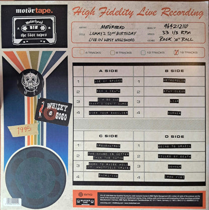 Motorhead - Lost Tapes Vol. 7: Lemmy's 50th Birthday, Live In West Hollywood 1995 (RSD CLEAR VINYL 2xLP BMG RIGHTS MANAGEMEN 2026) | NEW Mint (M) Mint (M)-