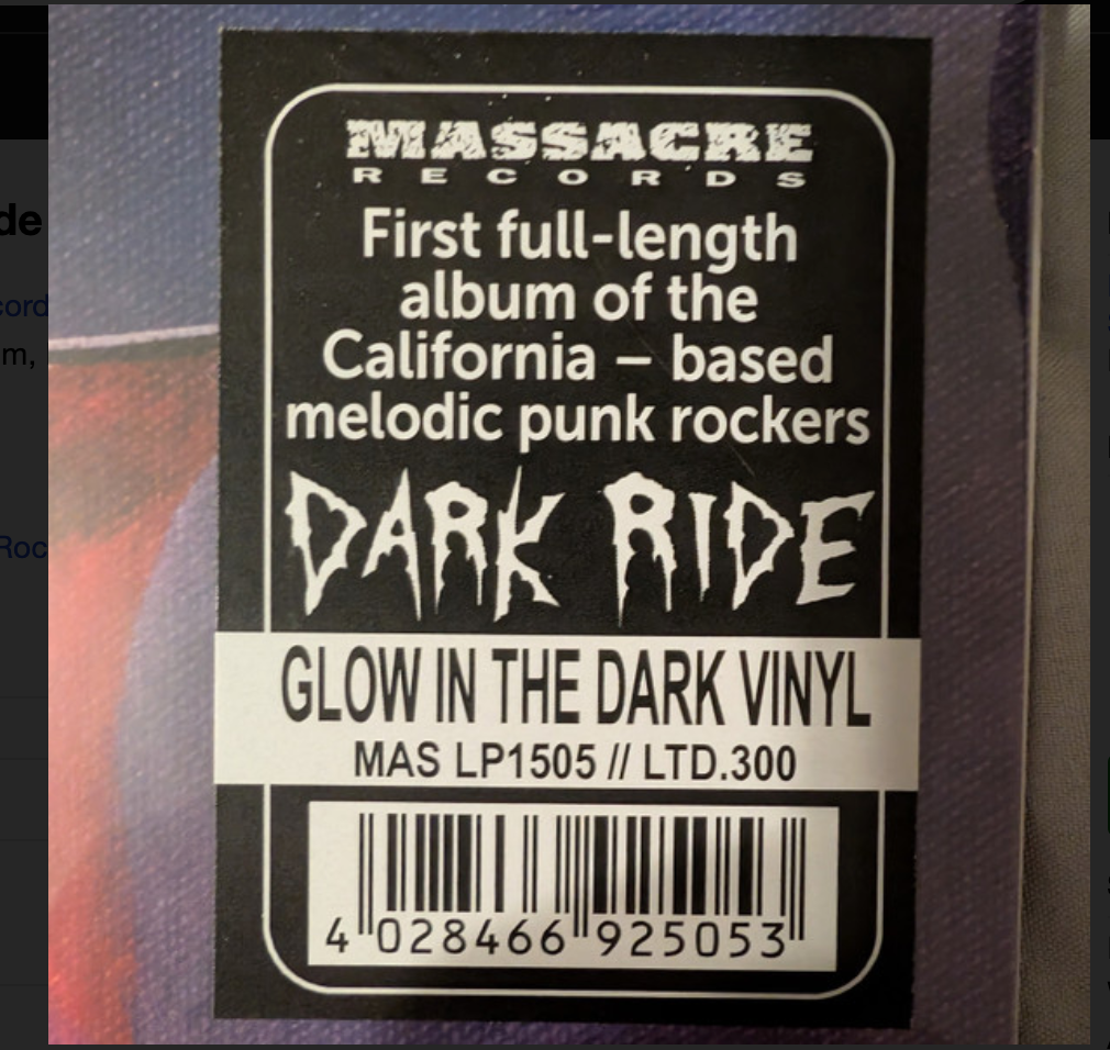Dark Ride - (PRESALE 6/5/26) Blade Manor (WHITE/GREEN & GLOW IN THE DARK VINYL) | Mint (M) Mint (M)-