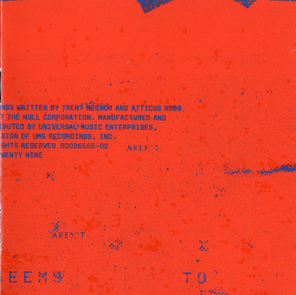 Nine Inch Nails - Not The Actual Events (CD) | Mint (M) Mint (M)-