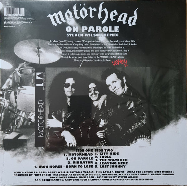 Motörhead - On Parole (Steven Wilson Remix)(RSD 2026 VINYL) | Mint (M) Mint (M)-