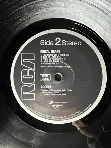 Accept - Metal Heart (VINYL - ITALY) | Mint (M) Mint (M)-