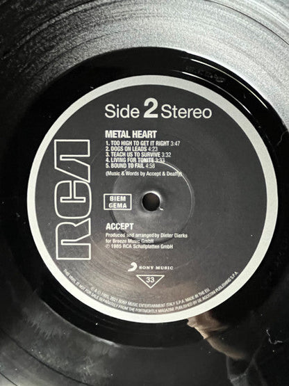 Accept - Metal Heart (VINYL - ITALY) | Mint (M) Mint (M)-