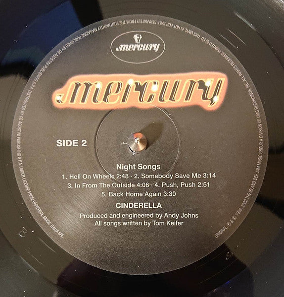Cinderella (3) - Night Songs (VINYL) |-