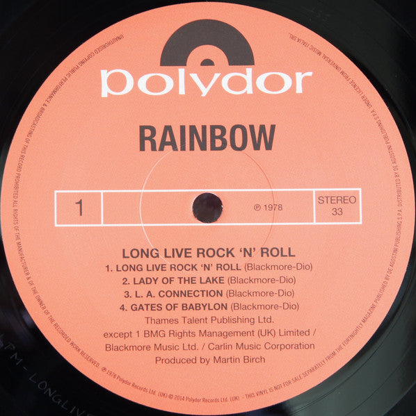 Rainbow - Long Live Rock 'N' Roll (VINYL IMPORT) | Mint (M) Mint (M)-