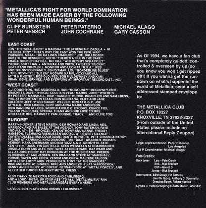 Metallica - Ride The Lightning (CD) | Excellent (EX)-