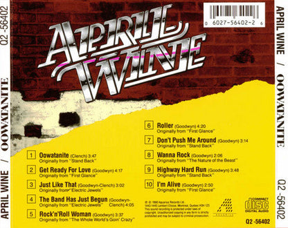 April Wine - Oowatanite (CD) | Excellent (EX) Excellent (EX)-